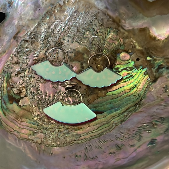 Luster glass and 925 silver earrings and pendant.SOLD SOLD SOLD - Picture 2 of 2